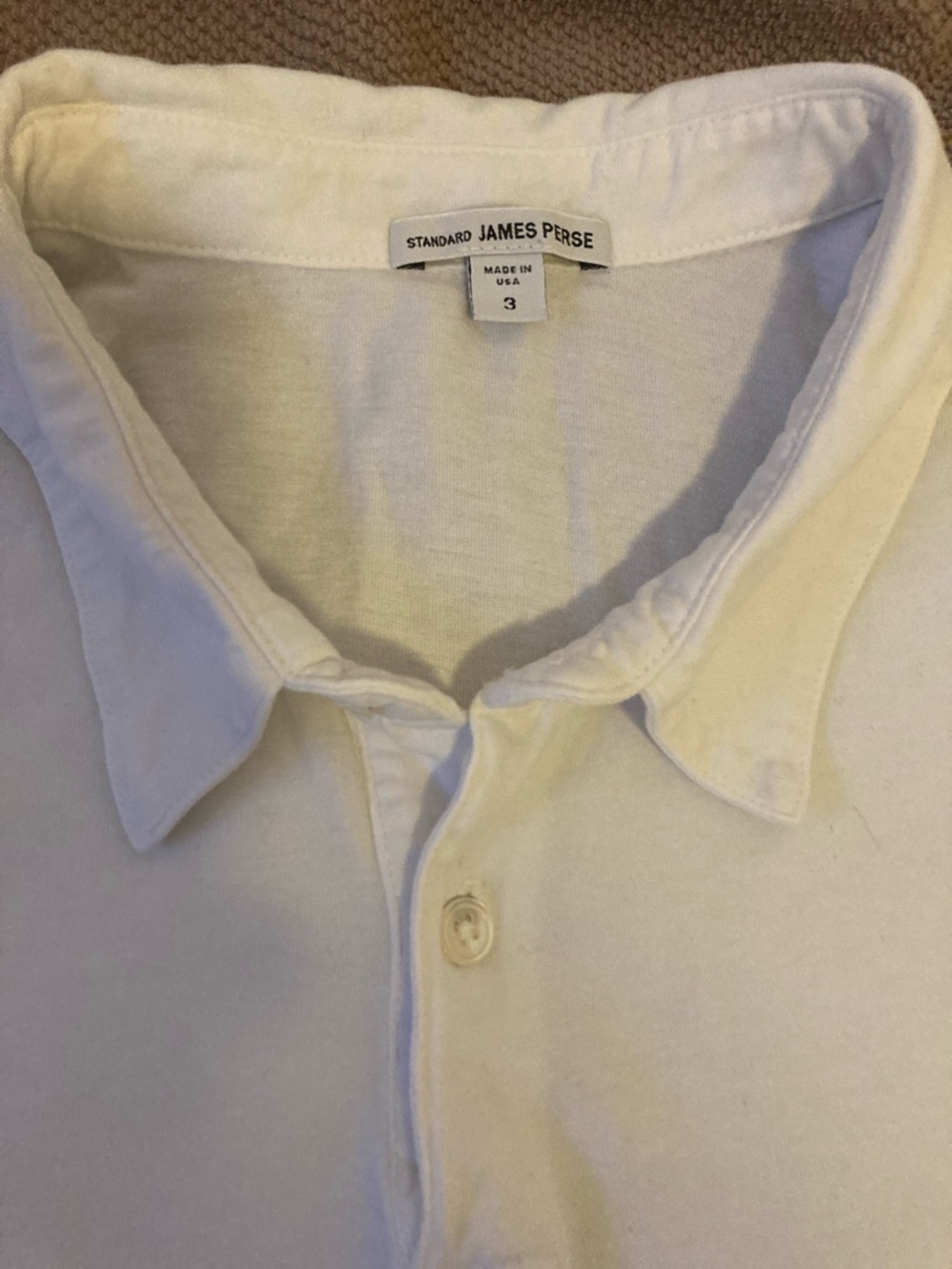 James Perse White Polo with Classic Collar